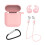 Συμβατό με Apple, συμβατό με AirPods, θήκη 1/2 4 σε 1, λουράκι λαιμού, γάντζοι αυτιών, ροζ 1