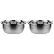 Lot de 2 bols mélangeurs en acier inoxydable, récipients alimentaires, marmites à soupe avec couvercles emboîtables