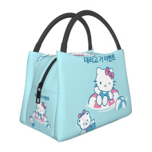 Sac à lunch Hello Kitty mignon et réutilisable, isotherme, idéal pour le bureau, les pique-niques et la randonnée. Style 2.