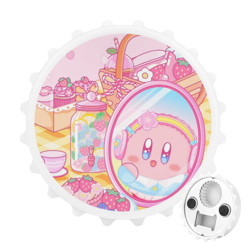 Μαγνητικό ανοιχτήρι μπουκαλιών Kirby με μαγνήτες ψυγείου - Αυτοκόλλητο - Μοναδική