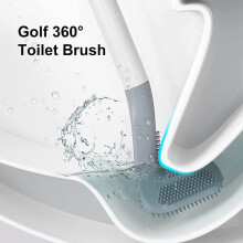 Brosse de toilette Ă long manche Fymlhomi Lendsaid, design club de golf, silicone autonettoyant, nettoyage Ă 360 sans recoins inaccessibles