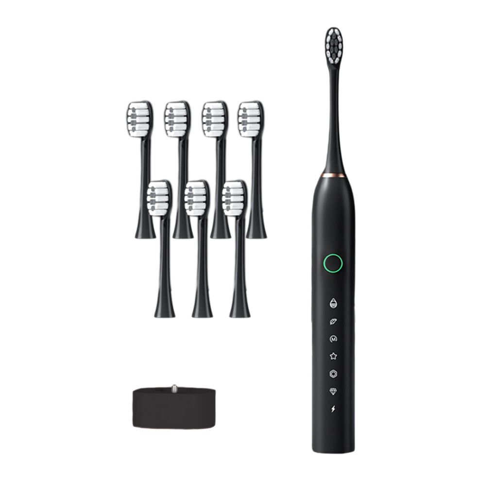 Black Tahtuvzn Home Decor Clearance! Toothbrush Toothbrush With 8 Brush Heads Smart 6-Speed Timer Toothbrush Ipx7 With Charging Base, Gifts For Family
