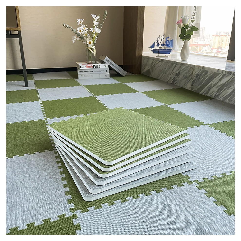 10 Pcs Interlocking Floor Mats with Edging, Thick Foam Puzzle Play Mat, NonSlip Area Rug for Room