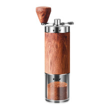 Manual Coffee Grinder Stainless Steel with Adjustable Coarseness Ceramic Burr and Foldable Walnut Handle Ref: 8188