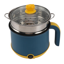 Electric Hot Pot 1.8L Stainless Steel with Steamer Basket, Dual Temperature Modes for Dorm Cooking