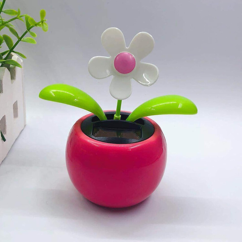 Solar Dancing Flower Car Dashboard Decor Funny Sunlight Powered Flower Pot Ornament Pink 9070919115813