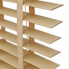 Wooden Blinds 50mm Solid Wood Slats Cordless Light Filtering Privacy Shades for Home Office Natural