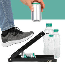 Heavy Duty Foot Operated Can Crusher for Recycling Aluminum Cans, Black Metal Pedal Press Tool