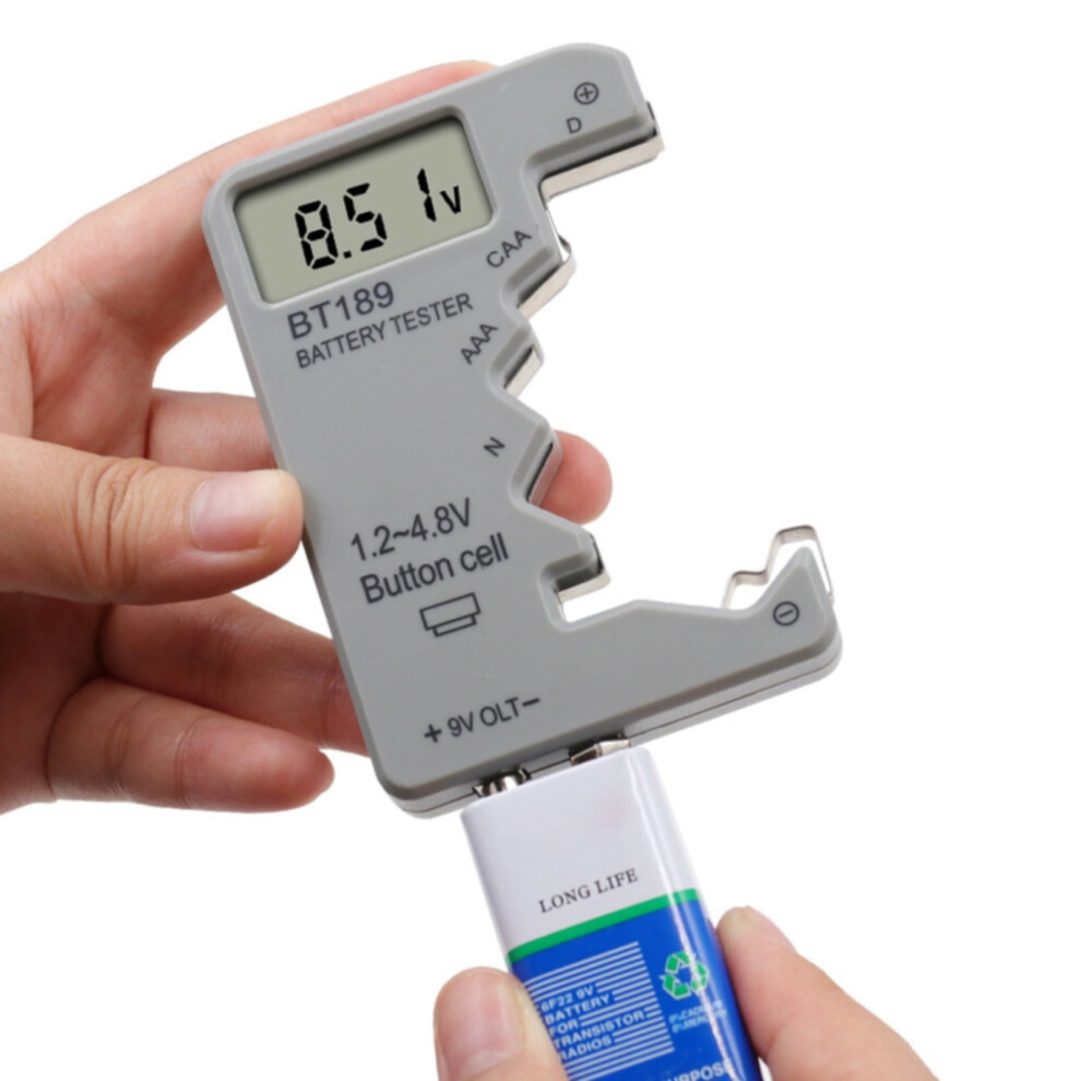 Universal Battery Tester With Lcd Display, Digital Capacity & Voltage Checker For D, C, Aa, Aaa, 9V, 1.55V Button Cells 9389440313248