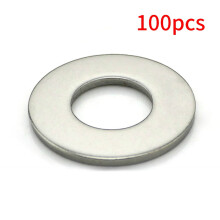 TureClos 100 Pieces Metal Stamping Blanks Flat Round Washer with Center Hole for Bracelet Jewelry Making DIY Crafts