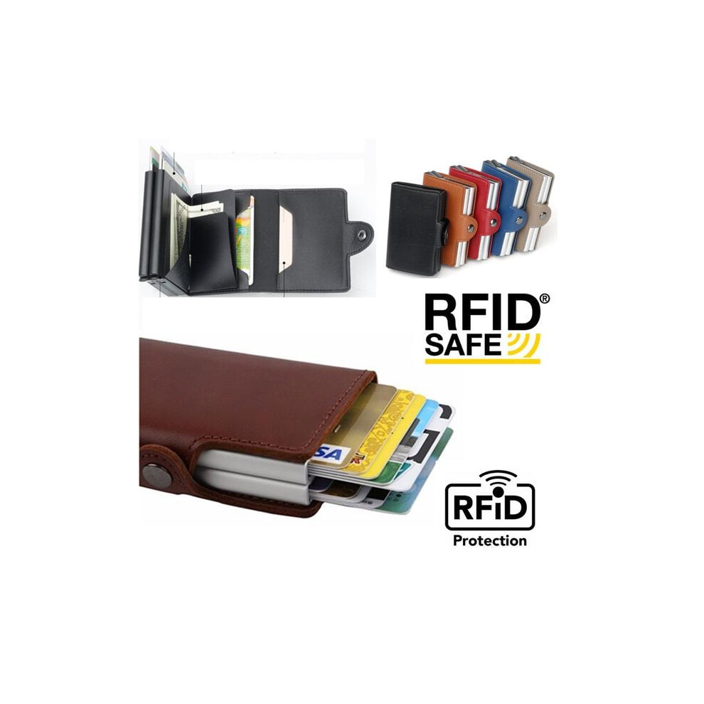 Double Anti-Theft Wallet Rfid-Nfc Secure Pop Up Card Holder - 12 Cards - 12 Cards Black 9389440727854