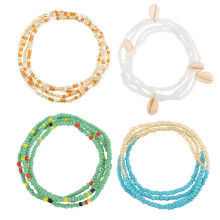 Bead Beach Waist Chain Beads Bikini Accessories Glass African Adjustable Miss 4 Pcs