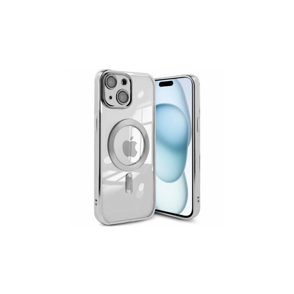 Luxury Mobile Case With Magsafe Compatible With Iphone 15 - Silver 9389440729407