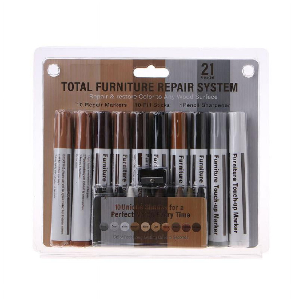 Faioin Furniture Markers For Touch Up 21Pcs Marker Wax Stick With Sharpener Funiture Re 9389440214705