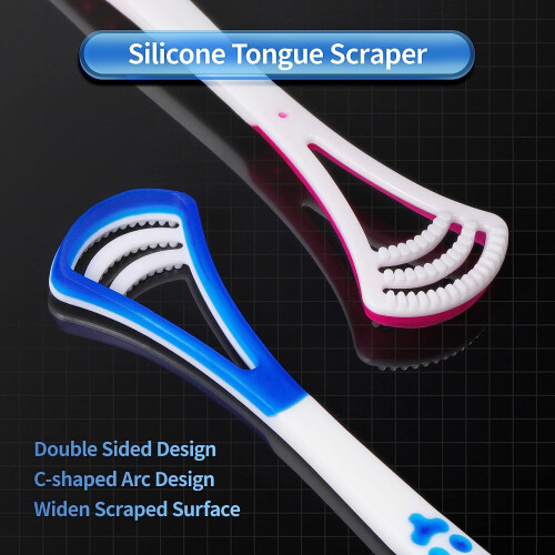 Tongue Scraper Cleaner, 3-Pack in Assorted Colors 1