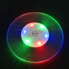 LED Coaster, 1Pc Colorful Round Acrylic Flashing Drink Coaster with ON/OFF Button, Luminous for Parties, Weddings, Bar, Christmas, Home, Pub