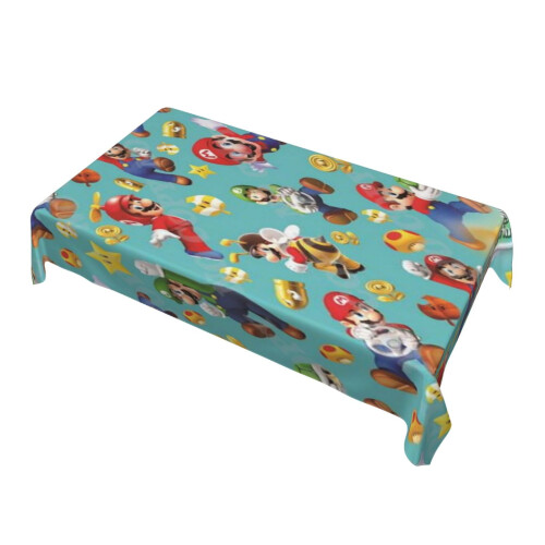 Mario Rectangular Tablecloth Water Resistance Antiwrinkle Spillproof Soft Fabric Table Cloth 60"X90" 2