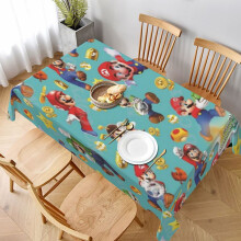 Mario Rectangular Tablecloth Water Resistance Antiwrinkle Spillproof Soft Fabric Table Cloth 60"X90"