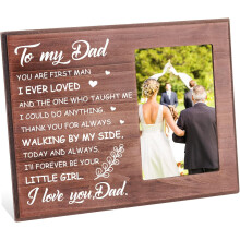 Wooden 4x6" Photo Frame - "To My Dad, You're the First Man I Ever Loved" - Bridal Shower Gift for Father of the Bride, Compatible with Stand & Hang