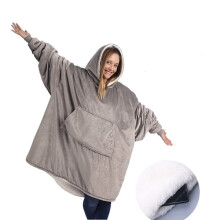 Oversize hoodie felt in ultra-soft fleece - grey