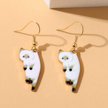 Kayannuo Christmas Clearance Cute Cat Dangle Earrings Dangle Cat Earrings Alloy Drop Earrings With Hypoallergenic French Hook Animal