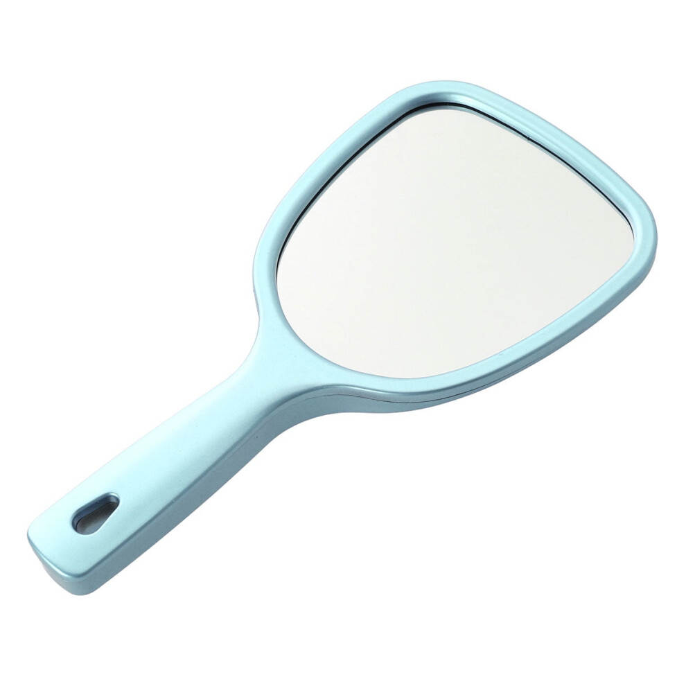 Blue 1Pc Double Side Handheld Mirror Cosmetic Mirror Back 2X And 3X Magnification Round Mirror (Blue)