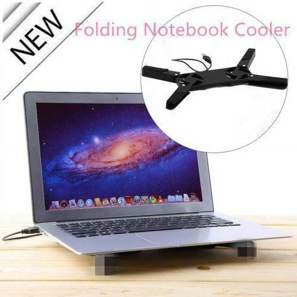 New Usb Folding 2 Fan Laptop Notebook Cooling Cooler Pad Blue 9389440362628