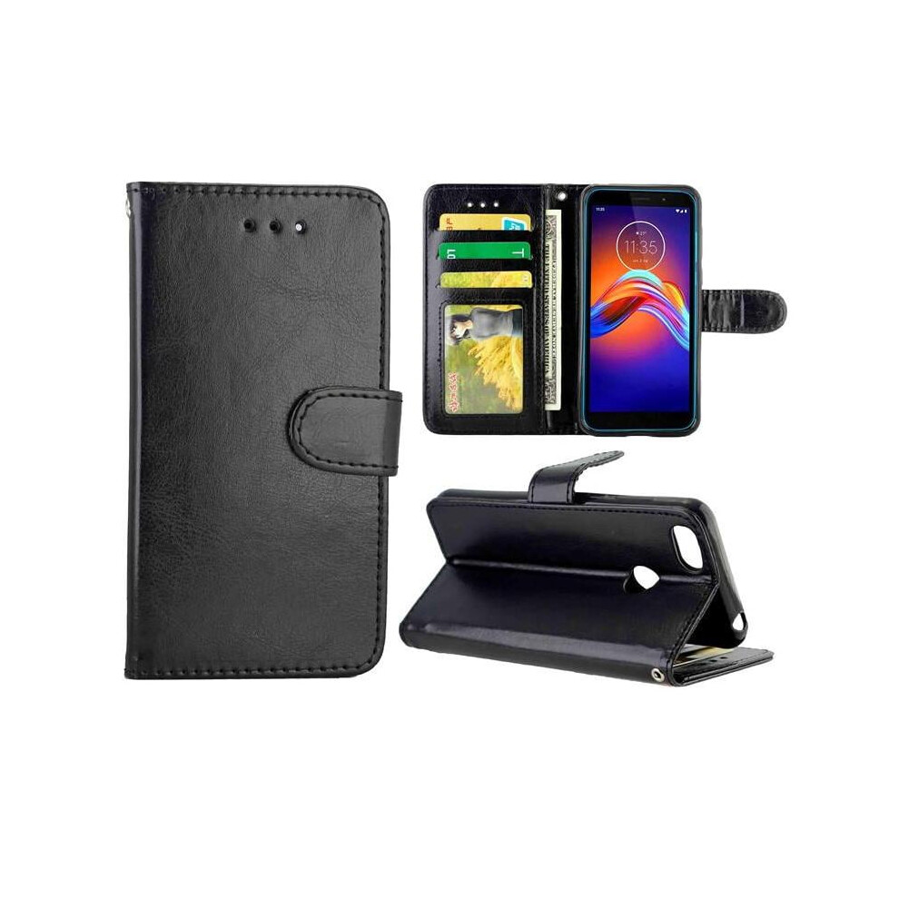 Flip Case For Motorola Moto E6 Play Pu Leather Magnetic Closure Shockproof Kickstand Card Holder 9389440454422