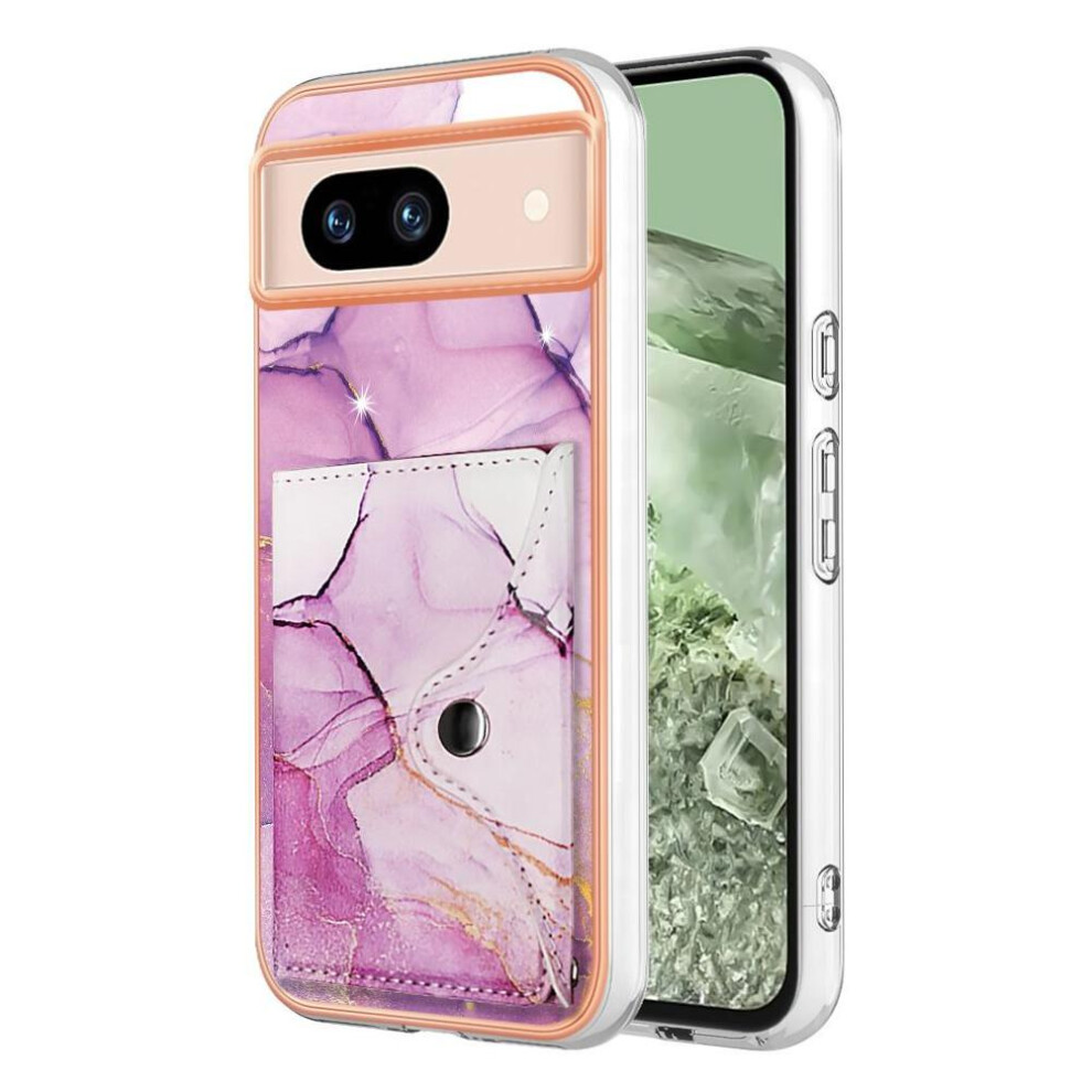 Case For Google Pixel 8A Slim Wallet Soft Tpu Bumper Card Slots Marble 9389440454576