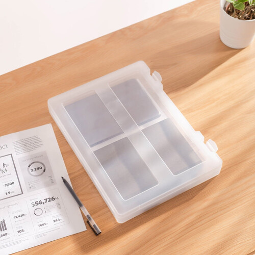 Mizh Portable Documents Box Paper File Container Written Materials Organizer (Transparent) 1
