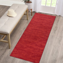 Garvee 2'3" x 8' Modern Solid Hallway Runner Rug Soft Low-Pile Non-Slip Machine Washable Runner Rug for Kitchen Bedroom, Red