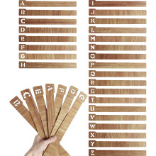 Evjurcn 26 Pcs Vinyl Record Dividers Wooden A-Z Organizer, Horizontal/Vertical Compatible with Album CD DVD Storage