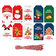 Christmas Tags with Holes Creative Gift Tags for Celebration Present Holiday 50pcs cotton string
