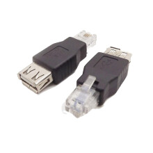 FOR 10pcs USB 2.0 Type A Female To RJ11 4 Pin 6P4C Male Ethernet Network Phone Connector Converter Adapter