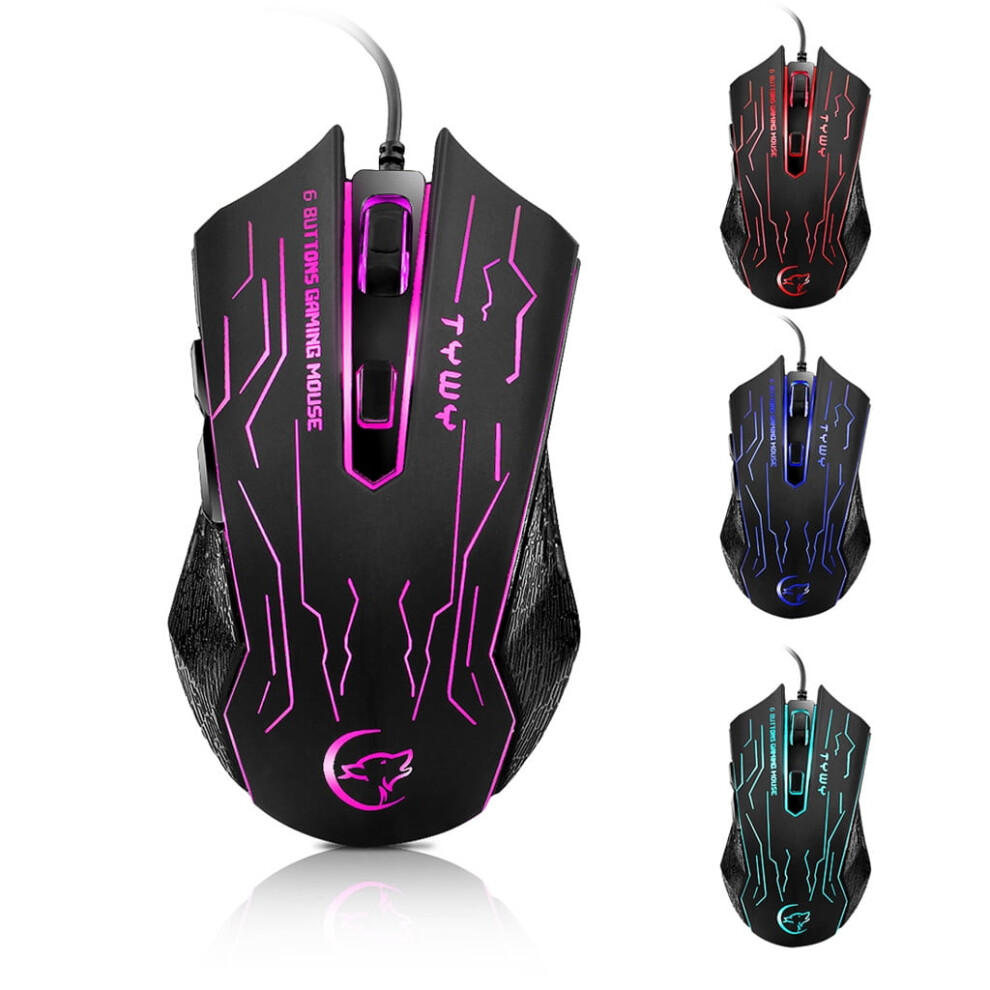 Lulshou G820 Wired Gaming Mouse 6 Button Backlight Color Led Computer Mice Gamer Mouse Optical 9389440505421
