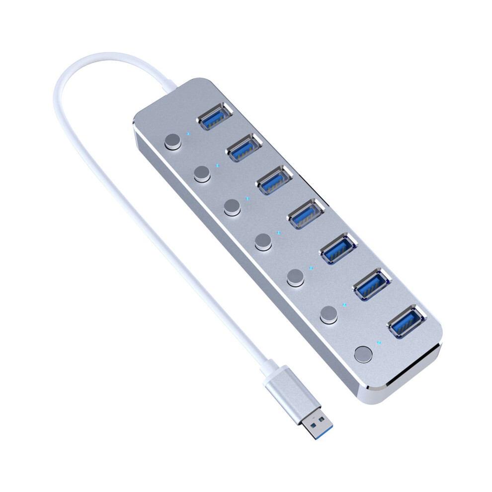 Tarmeek High Speed Aluminum Alloy Metal,7 Port Usb Hub 3.0,Independent Button,7 Port Hub With One Pull Seven Usb Cable Splitter On Clearance 9389440505544