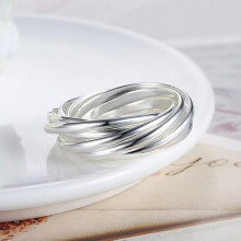 RSAMD New 925 sterling Silver for women men circle round Rings wedding cute party lady