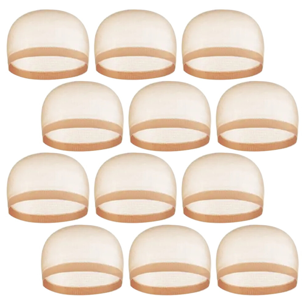 12pcs Lace Wig Hats Breathable Wig Mesh Caps Mesh Wig Hat Elastic Wig Hats