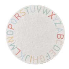 Soft non-slip cotton round rug, 26 alphabet learning mat for kids room, baby play area, compatible with classroom decor