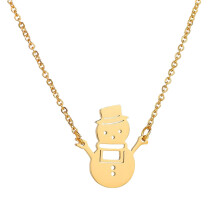 1Pc Snowman Shape Necklace Smooth-surface Neck Jewelry Hollow Out Neck Pendant