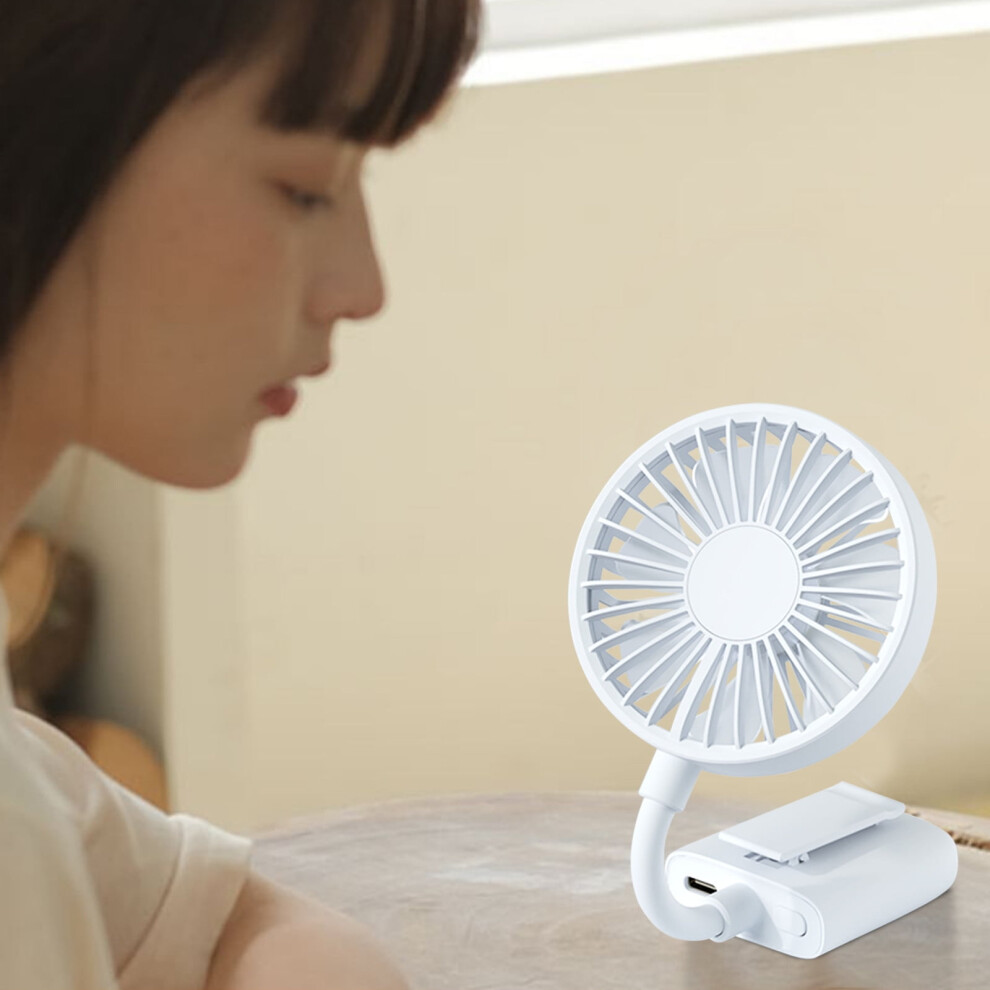 Bocqde Handheld Fan Rechargeable, Portable Clip & Desktop Fan With 3 Speeds, Strong Wind, Quiet, Flexible Hose, Strong Clamp 9110895349397