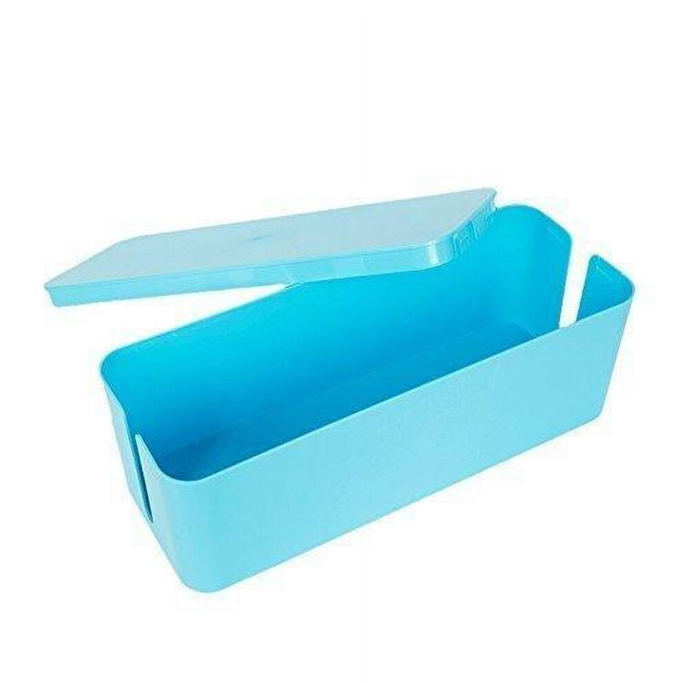 Plastic Oversize Cable Storage Socket Wire Box Management For Home Office, Blue 9110895351406