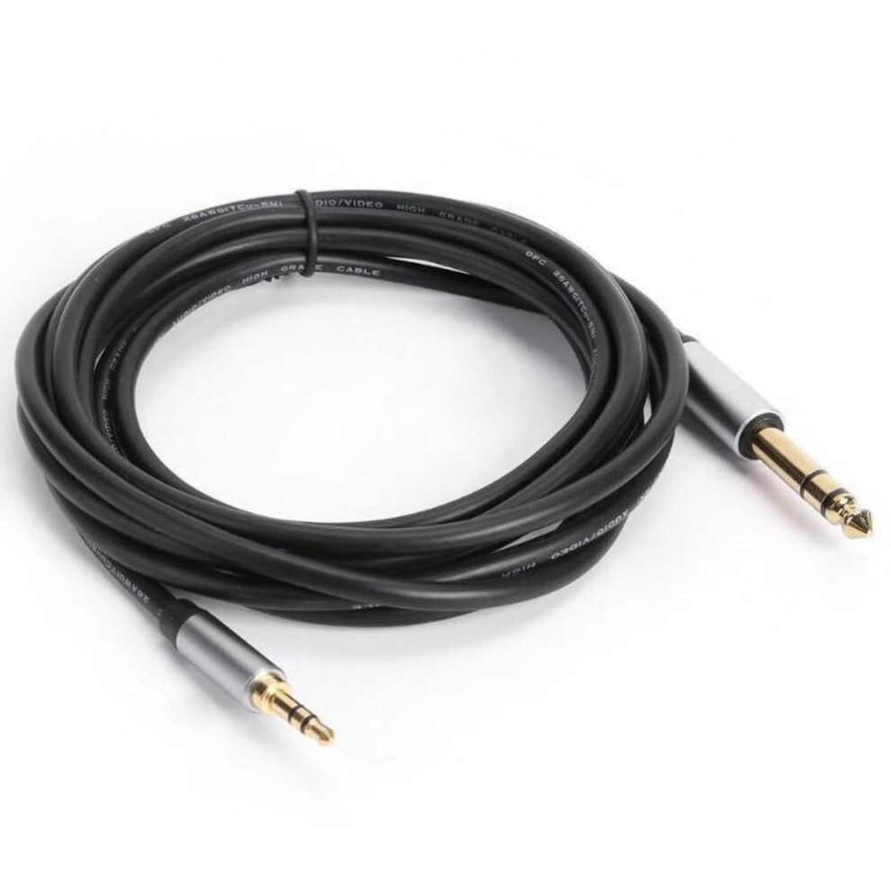 Prettyui 3.5 To 6.5 Male-To-Male Mobile Phone Computer Audio Mixer Microphone Cable 6.35 Audio Cable (3 Meters) 9110895351444