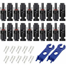 10 Pairs MC4 Male/Female Connector for Solar Panel Cable Photovoltaic Systems, Solar Panels Cable Accessories, Waterproof - Black