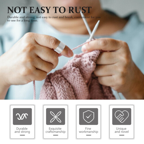 Eease Adjustable Metal Finger Protector for Sewing, 15pcs 2