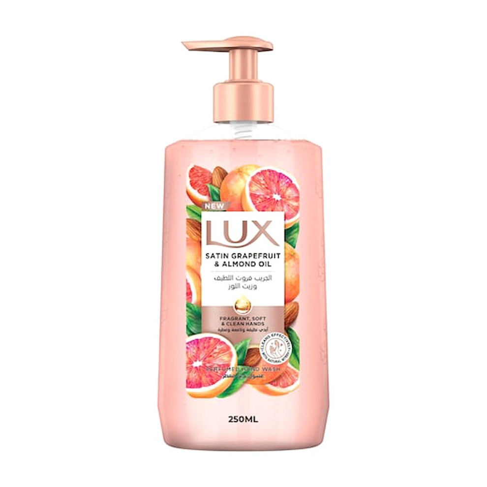 Lux Perfumed Hand Wash Satin Grapefruit & Almond Oil Moisturizing & Nourishing | Silky Smooth Hands with Refreshing Citrus Scent - 250ml