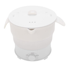 Electric Hot Pot 1.2L Foldable Cooker with Steam Rack, 800W Rapid Heating for Dorm Travel