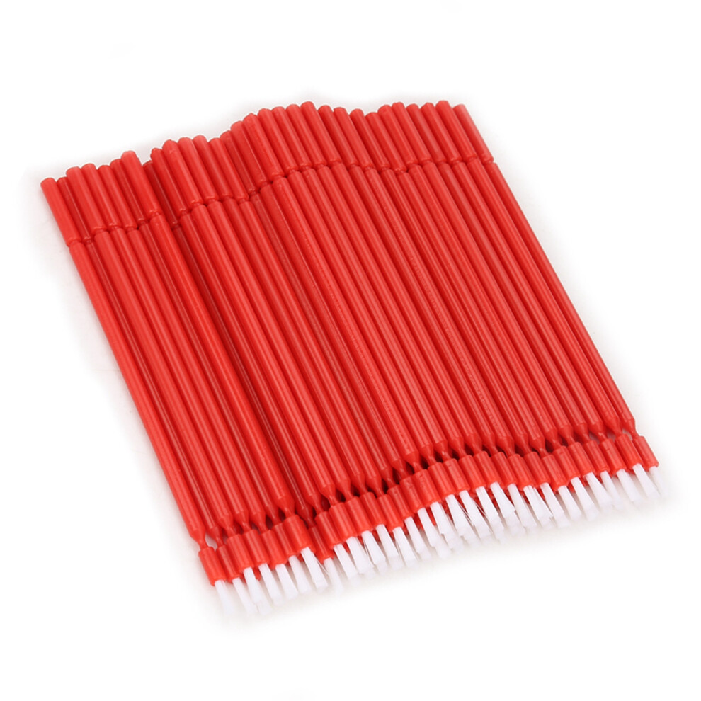 100 Pcs Red Bendable Dental Micro Applicator Brushes for Precise Use