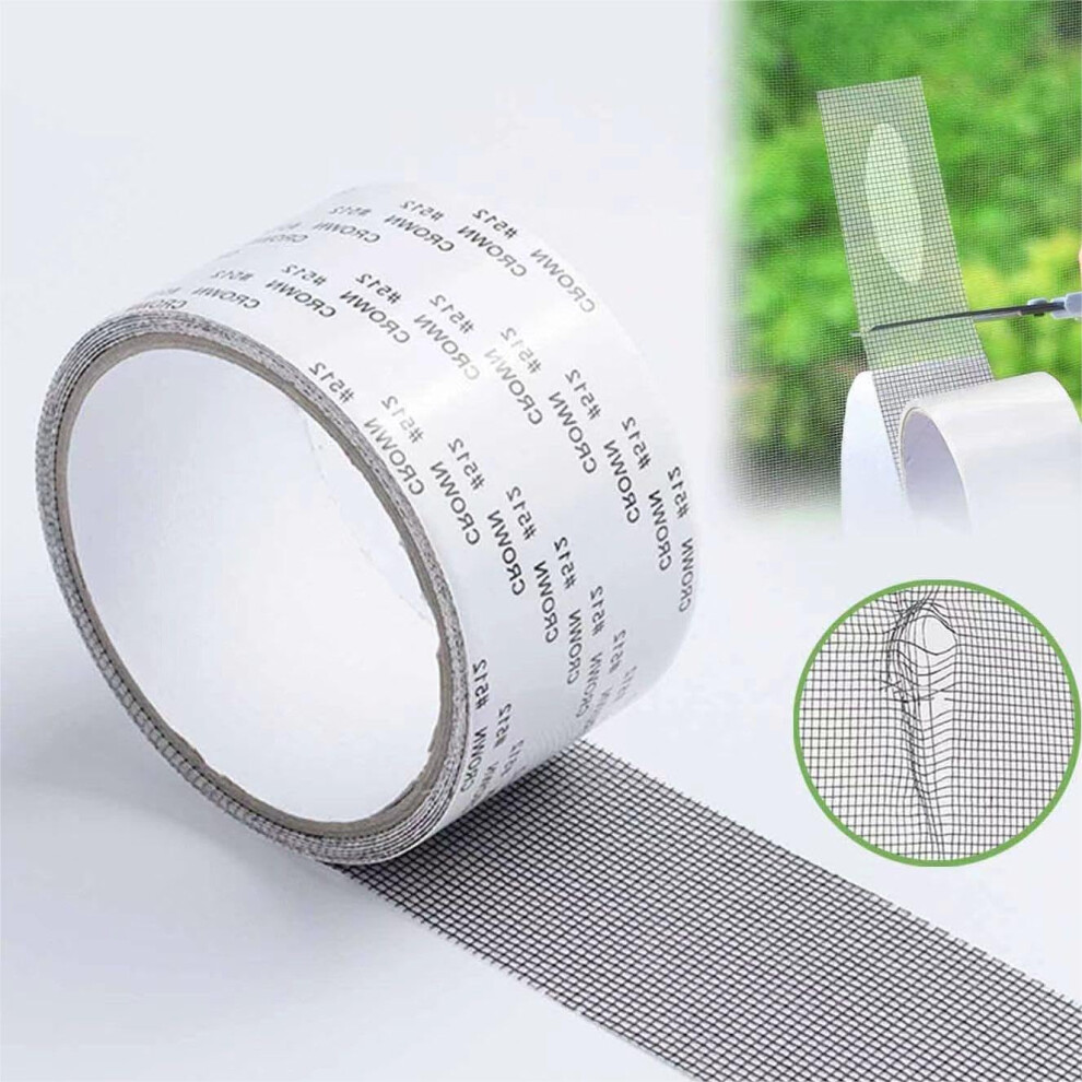 Window Screen Tape Strong Adhesive Fiberglass Mesh Patch For Doors And Windows 5Cm X 200Cm Black 9174973091592