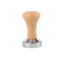 58mm Coffee Tamper with Ergonomic Wooden Handle and Durable Stainless Steel Flat Base for Barista